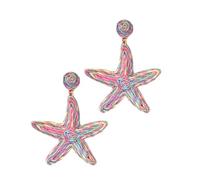 ZORESCOLEO Orecchini pendenti geometrici a forma di stella marina, stile vintage, da spiaggia, per donne alla moda, gioielli per tutti i giorni, as the pic show, rafia