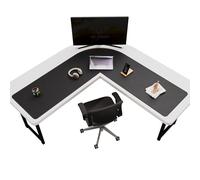 ZORESYN Tappetino da scrivania angolare a forma di L, in pelle PU, per ufficio, per workstation da gioco, 152,5 cm (lunghezza) x 152,5 cm (lunghezza) x 50 cm (larghezza), spessore - 0,2 cm (nero)