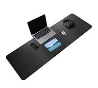 ZORESYN Tappetino per mouse da gaming - 140x40x0.2cm - Sottomano da Ufficio - Bordi cuciti, Base in Antiscivolo, Superficie in pelle PU, Adatto a Tastiere e Mouse, Computer e Portatili - Nero