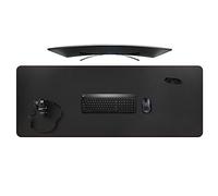 ZORESYN Tappetino per mouse da gaming - Sottomano da Ufficio - 1600x600x2mm - Bordi cuciti, Base in Antiscivolo, Superficie in pelle PU, Adatto a Tastiere e Mouse, Computer e Portatili - Nero