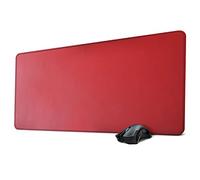 ZORESYN Tappetino per mouse da gaming XL - 900x400x2mm - Sottomano da Ufficio - Bordi cuciti, Base in Antiscivolo, Superficie in pelle PU, Adatto a Tastiere e Mouse, Computer e Portatili - Rosso