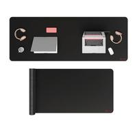 ZORESYN Tappetino per mouse da gioco, 160 x 50 cm, 4XL, gigante, con superficie liscia, base antiscivolo che riduce il rumore e bordi cuciti, per giocatori e ufficio, nero