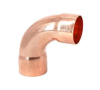 zorfar Pure Copper Double Socket 90° Long Radius Elbow, Solder/Weld End, 10-80mm ID, Air Conditioning Pipeline Connector 1PCS(16mmx1.5mm)