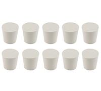 Zorfeter 10 pz 6# tappi in gomma solida bianca conici tappi laboratorio, diametro 33mm x diametro 25mm - altezza 28mm