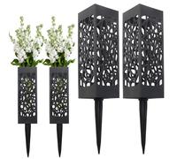 Zorfeter Confezione da 4 vasi per cimitero, vasi floreali commemorativi in plastica, resistenti alle intemperie, decorazioni per cimitero, decorazioni per tombe