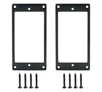 Zorfeter Set di 2 coperture piatte in metallo nero per humbucker, set di anelli di montaggio per chitarra elettrica o basso di precisione