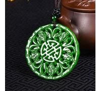 ZORILO Amuleto Pendente di Giada, Ciondolo Pipistrello di Giada Verde Naturale Ciondolo Cinese a Doppia Faccia Scava Fuori Intagliato Gioielli di Fascino Amuleto di Moda for Uomo Donna Regali