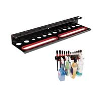 ZORISE Wall Mount Brush & Spray Bottle Holder Combo Rack for Garage, Detailing Organizer with Mounting Hardware - Holds 12 Brushes + Hanging Rail for Bottles