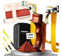 ZORKAM Kit da tiro a Segno- 3 Fasce di Elastico Rinforzato + 300 Palline Gioco all’Aperto Professionale di precisione e Caccia - Idea Regalo per Amanti di Tiro -