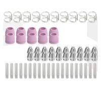 Zorlun 26/60/100PCS SG55 AG60 WSD60 Kit di materiali consumo for taglio al plasma Elettrodi Tazze PUNTE Distanziatore Guida Torcia for(60pcs)