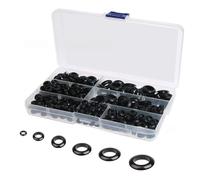 Zorlun 260pcs Boxed Black Rubber Protective Coil, Double-Sided, O-Ring Seal Gasket