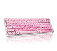 ZORNHER ZH100 Foundation Mechanical Kevboard, Pink Creamy Kevboard con number Pad, Girly Keyboard, Full Size Gaming Keyboard Cute,Jelly MOA Profile,Creamy Sounding Linear Switches