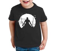 Zoro Moon One Manga T-Shirt Luffy per Bambini Anime Piece, Kinder T-Shirt Größe:152-164 (12-14 Anni), Kinder Farben:Nero