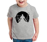 Zoro Moon One Manga T-Shirt Luffy per Bambini Anime Piece, Kinder T-Shirt Größe:152-164 (12-14 Anni), Kinder Farben:Grigio Melange