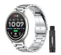 ZoRoll 20mm Metal Cinturino per Amazfit GTS 4/3/2/2 Mini/Active2/Bip 3/3 Pro/Bip S, Metallo Cinturini in Acciaio Inossidabile Cinturino per Amazfit T-Rex 3 Pro 44mm/GTR Mini - Argento
