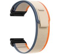 ZoRoll 22mm QuickFit Cinturino per Garmin Fenix E/Fenix 8 47mm/Fenix 7 Pro/Fenix 7/6 Pro/6/5/5 Plus, Elastico Nylon Cinghie di Ricambio per Garmin Tactix 8 47mm/Descent G2/Epix - Beige&Arancione