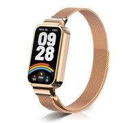 ZoRoll Cinturino Compatibile con Xiaomi Smart Band 9 Active/Xiaomi Redmi Band 3, Inossidabile Intrecciato a Rete Metallo con Cinturino in Acciaio per Xiaomi Smart Band 9 Active/Redmi Band 3 - Oro Rosa