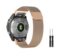 ZoRoll Cinturino QuickFit 20mm Compatibile con Garmin Fenix 8 43mm / 7S / 6S / 6S pro, Metallo con Cinturino in Acciaio Inossidabile Intrecciato a Rete Compatibile con Garmin Fenix 5S - Oro Rosa