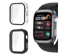 ZoRoll Custodia Compatibile con Huawei Watch D2, [2 Pezzi] Custodia Protettiva Completa con Pellicola di Vetro, Copertura Completa 9H, durezza PC, con Huawei Watch D2 - Trasparente+Nero