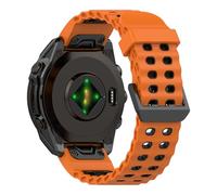 ZoRoll QuickFit 22mm Cinturino per Garmin Fenix 8 pro/8 47mm/7pro/7/6/5, Silicone Sportivo Cinturini per Garmin Tactix 8 /Quatix 8 47mm/Forerunner 970/965/955/Approach S70/Descent - NeroArancione