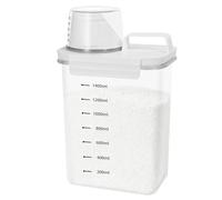 Zorplex 1800 ml Dispenser Detersivo con Misurino, Contenitori Ermetici Trasparenti per Detersivo in Polvere e Liquido, Scatole Salvaspazio Multifunzione per Bucato, Cereali, Zucchero e Alimenti Secch