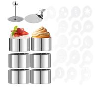 Zorplex 6 Pezzi Coppapasta Tondi 8cm, Coppa Pasta Tondo, Anelli per Torte in Acciaio Inossidabile, Stampi Rotondi per Torta, Dessert, Biscotti, Mousse (6)