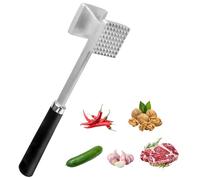 Zorplex Batticarne in Acciaio Inossidabile, Martello Doppia Faccia con Impugnatura Antiscivolo, Attrezzo da Cucina Resiste, Batticarne a Martello per Manzo, Bistecche, Pollo e Maiale