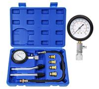 Zorplex Kit Tester di Compressione Cilindri 0-21 Bar / 0-300 PSI con Manometro e Tester Candela, 4 Adattatori M10 M12 M14 M18, Compressimetro per Motori Benzina Auto Moto Fuoribordo Motoslitta (Blu)