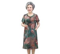 ZORQ Elegante Abito Estivo Vintage a Maniche Corte for Mezza età e Anziani: Comodo ed espressivo (Color : 1167 Green, Dimensione : XXL)