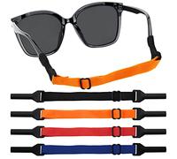 ZORRA 4 cinturini regolabili per occhiali, cinturino universale per occhiali da sole, porta occhiali da sole, porta occhiali intorno al collo, cinturino sportivo per uomini donne e bambini (4 colori)