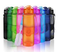 ZORRI Bottiglia d'Acqua Sportiva - 500ml/17oz Borraccia Sportiva, a Prova di perdite, Riutilizzabile Senza BPA tritan plastica Detox Bottiglie Acqua per Palestra, Sport, Yoga,la Corsa, Viaggio