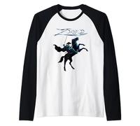 Zorro, su, cavallo, acciaio, spada, testo Maglia con Maniche Raglan