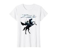 Zorro, su, Cavallo, Acciaio, Spada, Testo Maglietta, Donna, Bianco, XXL