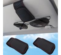 ZORTAXKFV 2 Pezzi Portaocchiali Auto, per Mercedes-AMG GLB 35 SUV 2019 2020 2021 2022 2023 2024 Magnetico, in Pelle, Porta Occhiali da Auto, per Auto, con Clip per Biglietti,E/Carbon Fiber
