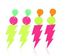 ZORTVUL 2 Paia Di Orecchini A Perno In Acrilico Retrò Anni '80 Anni '90, Orecchini Da Donna In Stile Vintage Arancione Per Feste A Tema, Feste In Maschera, Donne E Ragazze, Acrilico