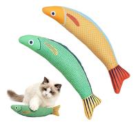 ZORTVUL 2 Pezzi Erba Gatta Cuscino All'Erba Gatta, Cuscino A Forma Di Pesce In Tessuto Per Appartamento E Casa, Regalo Per Proprietari Di Gatti (Circa 25 Cm)