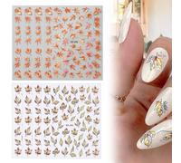 ZORTVUL 8 Pezzi Fogli Adesivi Per Unghie Autunno 3D Foglie D'Acero Nail Sticker Laser Foglia D'Acero Nail Art Adesivi Per Unghie Autumn Nail Stickers Caso Leaves Nail Art