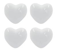 Zorveiio 4 pomelli in ceramica bianca a forma di cuore per cassetti, maniglie a forma di cuore, per camera dei bambini, per porte, armadi, cassetti, credenze