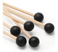 Zorveiio 6 mazzuoli per percussione, 38 cm, con manico in legno, per xilofono e marimba, colore: nero