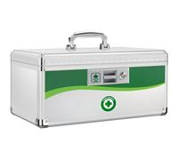 ZORVIDSON Cassetta di sicurezza per medicinali, cassetta di sicurezza per medicinali di primo soccorso, in alluminio, con chiave, 40,6 x 24 x 19 cm (XL, 40,6 cm)