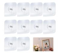 zorvixal 10 Pezzi Ganci Adesivi per Quadri, 6 cm Appendi Quadri Gancio Adesivo, Trasparente Chiodi per Quadri Muro, Impermeabile Vite Adesive da Muro, per Appendere Orologio, Foto, Pittura