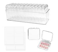 zorvixal 12 Pezzi Scatoline Trasparenti, Scatole Plastica con Coperchio Piccole Misura 8,5x8,5 cm, Organizzatore di Piccole Perlineinclude 60 Strisce Biadesive e Una Grande Scatola Espositiva