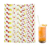 ZORVUJI 100 Pezzi Cannucce di Carta Colorate con Motivo Frutta per Feste in Giardino, Matrimoni, Compleanni, Baby Shower
