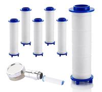 ZORVUJI 6 Pezzi Filtro in Cotone PP per Soffione Doccia, Rimozione di Residui di Cloro, Cartuccia Sedimenti PP Filtrata, Universale Nucleo Pulito per Soffione a Pioggia (9,5x2 cm)