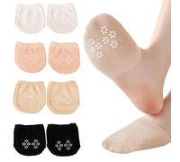 ZORVUJI 8 Paia Calzini Antiscivolo per Avampiede, Punti in Silicone, Calzini Invisibili, Calzini a Dita per Donna e Ragazza, Calzini per Scarpe da Ballerina e Tacchi Alti