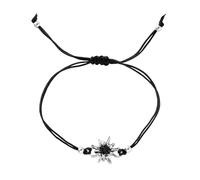 ZORVUJI Braccialetto Tradizionale con Ciondolo Edelweiss per Donne e Ragazze - Gioiello Oktoberfest per Dirndl (Nero)