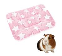 ZORVYN 1 Pcs Letto Morbido per Piccoli Animali, Coperta in Pile Flanella Calda per Inverno per Gattini, Conigli, Cincillà, Scoiattoli, Porcellini d'India (32 x 25 cm) (Rosa)