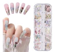 ZORVYN 1 scatola 3D fiori hawaiani decorazioni unghie cristalli charmes floreali per nail art fiori di gioielli unghie fiori colorati diamanti estivi unghie piccole