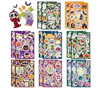 ZORVYN 16 Fogli Adesivi Halloween per Bambini Adesivi Spaventosi con Zucca Strega come Addobbi per Halloween Regali