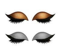 ZORVYN 2 Lazy Girl Eyeshadow, Patch per Ciglia e Eyeliner Riutilizzabili con Glitter per Ombretto con Ciglia Adatti per Matrimoni, Feste e Uso Quotidiano Senza Colla Necessaria (Argento, Oro)